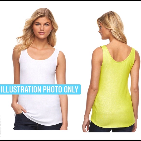 NEW APT9 Basic Shimmer Tank Tanktop Shirt Yellowish Green XS Women’s - Picture 1 of 14